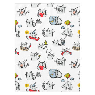 Funny cats, milk and magic. tablecloth