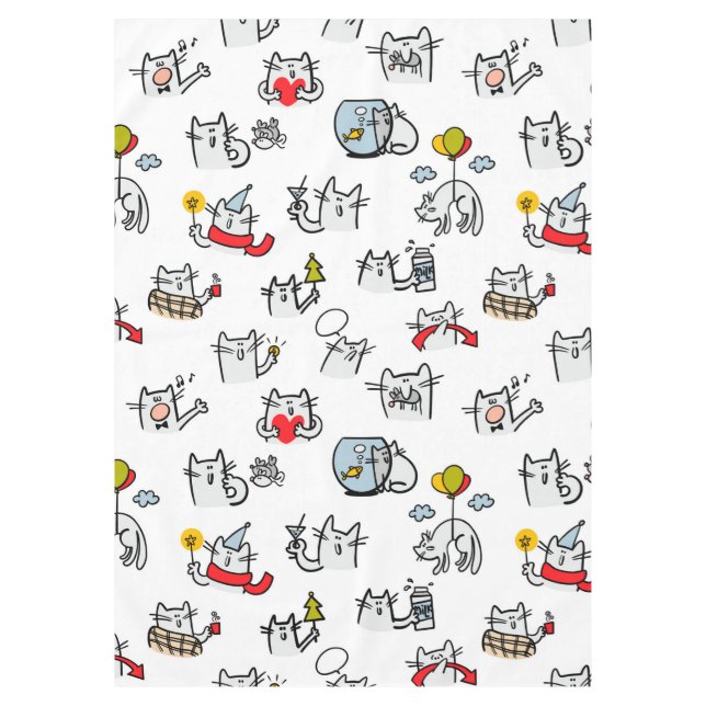Funny cats, milk and magic. tablecloth (Front)