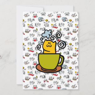 Funny cats, milk and magic. thank you card