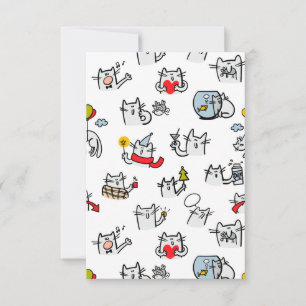 Funny cats, milk and magic. thank you card