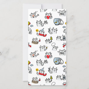 Funny cats, milk and magic. thank you card