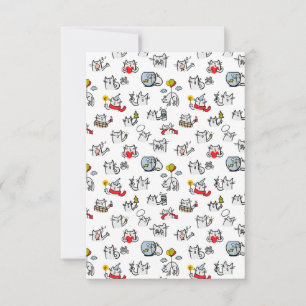 Funny cats, milk and magic. thank you card