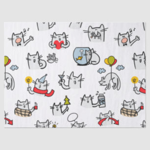 Funny cats, milk and magic. tissue paper