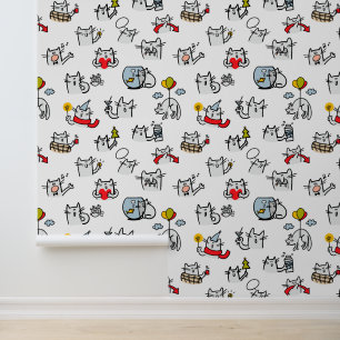 Funny cats, milk and magic. wallpaper