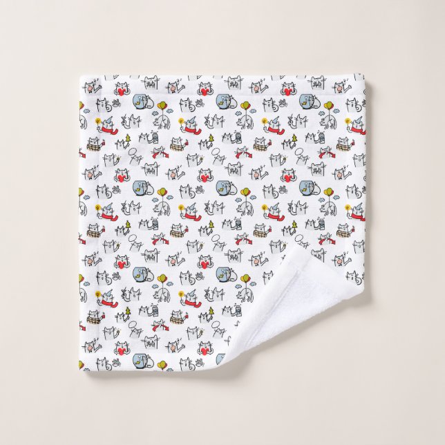 Funny cats, milk and magic. wash cloth (Wash Cloth)