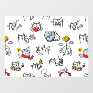 Funny cats, milk and magic. window cling