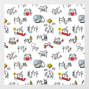 Funny cats, milk and magic. window cling