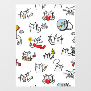 Funny cats, milk and magic. window cling