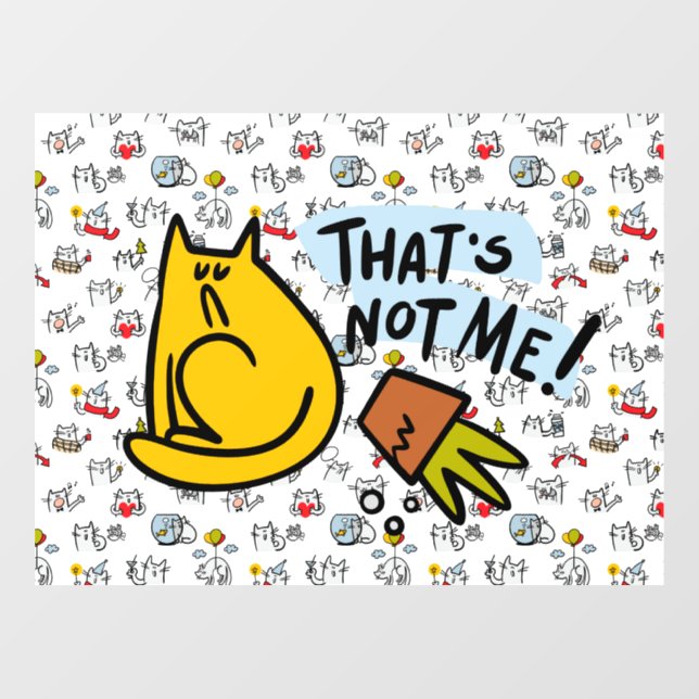 Funny cats, milk and magic. window cling (Sheet)