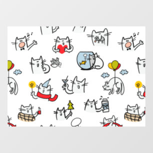 Funny cats, milk and magic. window cling
