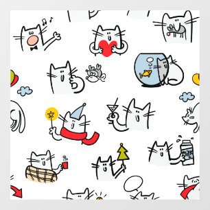 Funny cats, milk and magic. window cling