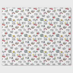 Funny cats, milk and magic. wrapping paper