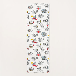 Funny cats, milk and magic. yoga mat