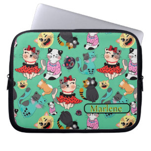 Funny Cats Monogramme Sac électronique