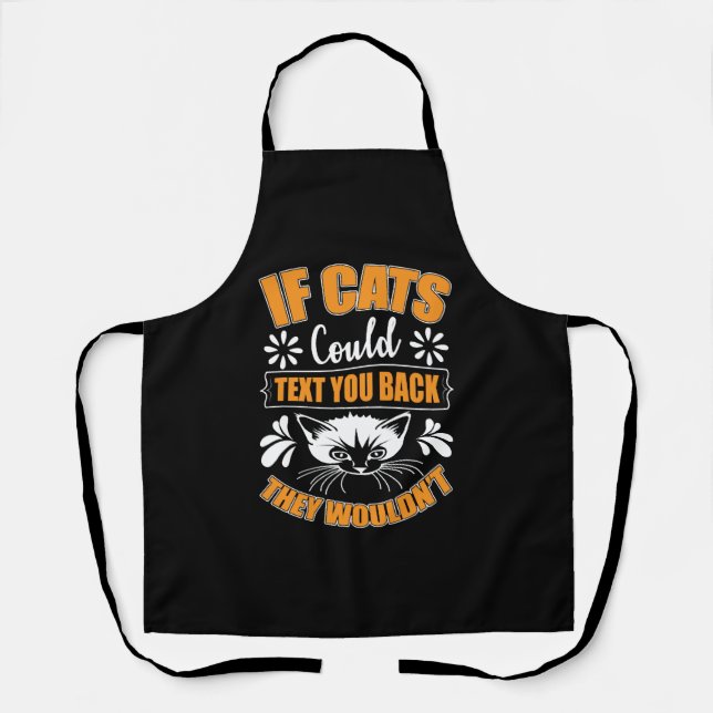 Funny Cats Owner Cat Funny Designs Apron (Front)