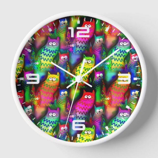 Funny Cats Pattern-54578 Clock (Front)