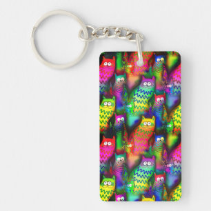 Funny Cats Pattern-54578 Keychain
