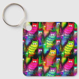 Funny Cats Pattern-54578 Keychain