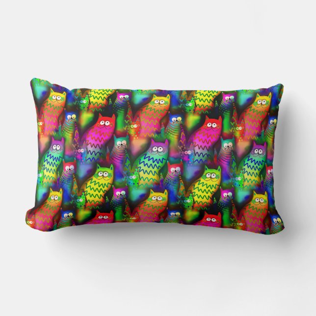 Funny Cats Pattern-54578 Lumbar Pillow (Front)