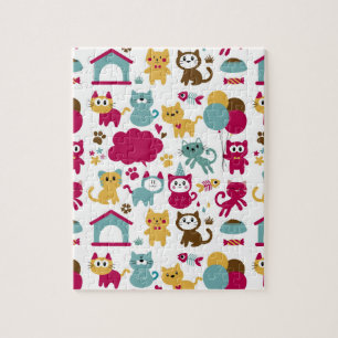 Funny Cats Pattern Jigsaw Puzzle