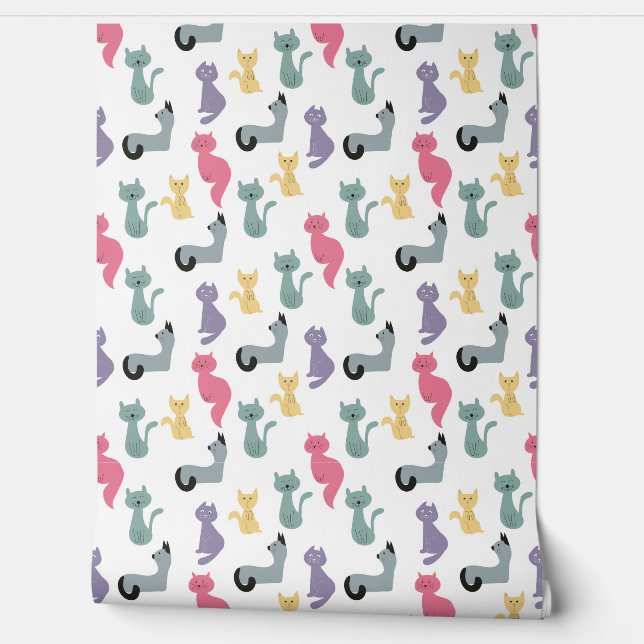 funny cats pattern wallpaper (Unrolling)