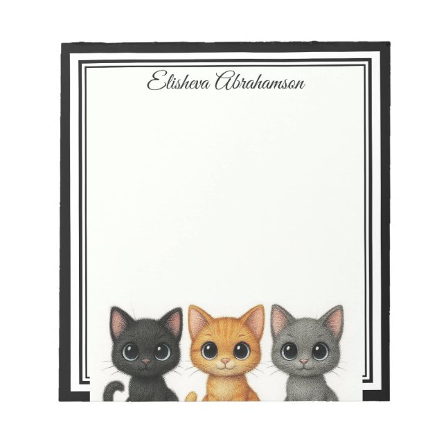 Funny Cats Peeking Note Pad (Front)