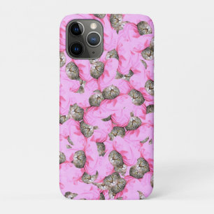 Funny Cats Pink Pattern iPhone 11 Pro Case