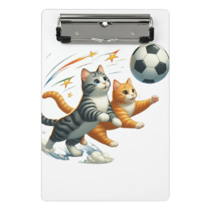 FUNNY Cats Playing FOOTBALL on a Baby T-Shirt? Mini Clipboard