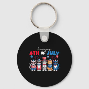 Funny Cats Proud Happy 4th Of July Shirt For Men W Keychain