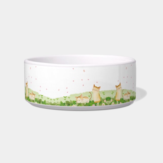 Funny Cats Singing under Cherry Blossoms Bowl (Front)