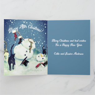 Funny Cats Snowman Chaos Custom Gift Bag Card
