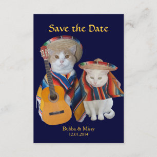 Funny Cats South of the Border Wedding Save the Da Date