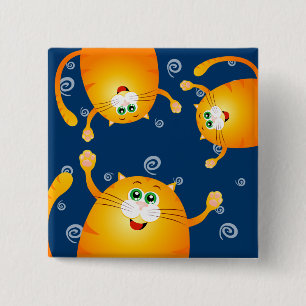 Funny cats, square magnet 2 inch square button