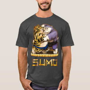 Funny Cats Sumo Wrestler  Japanese Cat Sumo T-Shirt