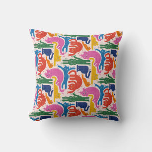 Funny cats throw pillow