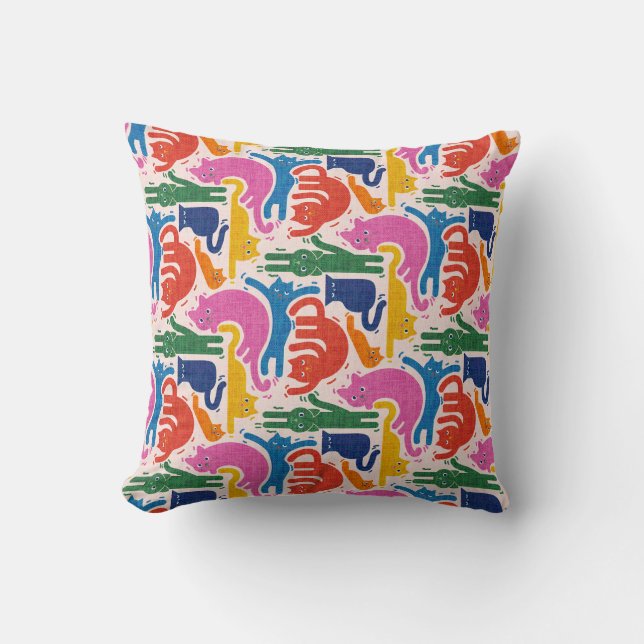 Funny cats throw pillow (Front)