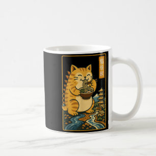 Funny Catzilla Anime Ramen Japanese Cat Men Women Coffee Mug