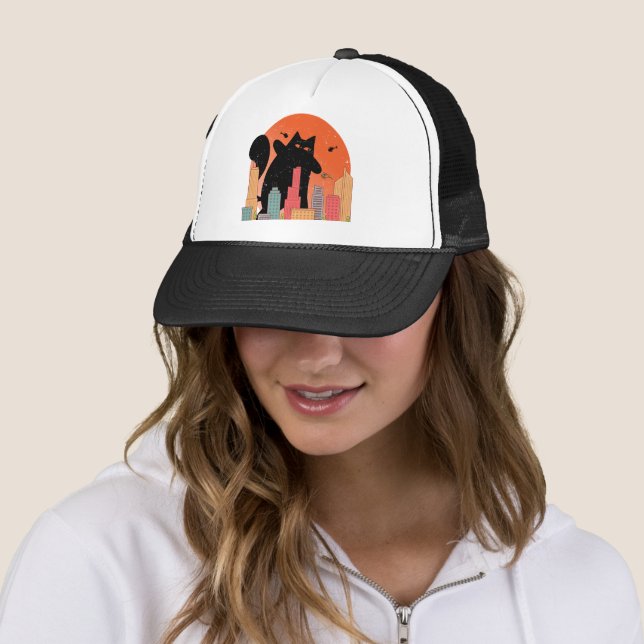 Funny Catzilla Trucker Hat (In Situ)