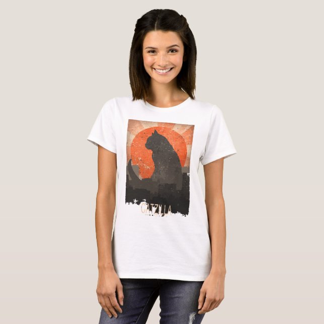 Funny Catzilla Tshirt and Hoddie (Front Full)