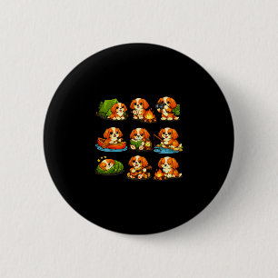 Funny cavalier camping cute dog hiking camper 2 inch round button