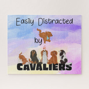 Funny Cavalier King Charles Spaniels Jigsaw Puzzle