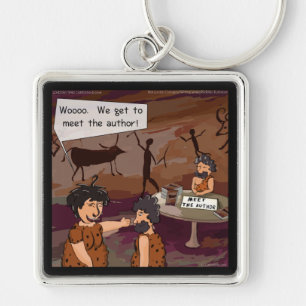 Funny Caveman Author "Meet The Author" Keychain
