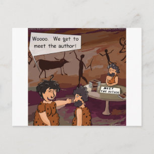 Funny Caveman Author "Meet The Author" Postcard