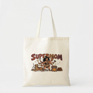  Funny Cavewoman Super Mom Multi Tasking Retro  Tote Bag