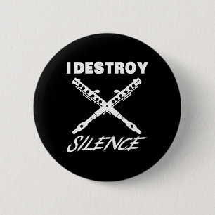 Funny Ccolo Shirt - I Destroy Silence New Year Gif 2 Inch Round Button