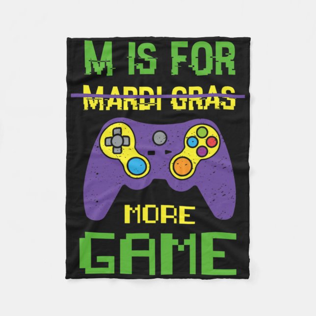 Funny Celebrate Mardi Gras Video Game Controller G Fleece Blanket (Front)