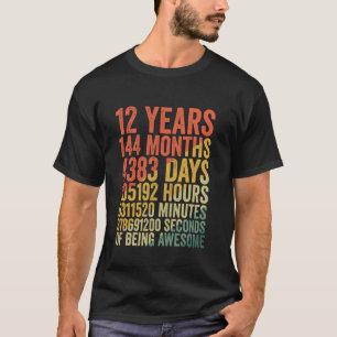 Funny Celebrating 12 Years 144 Months Of Being Awe T-Shirt