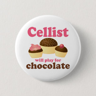 Funny Cello Chocolate Design 2 Inch Round Button