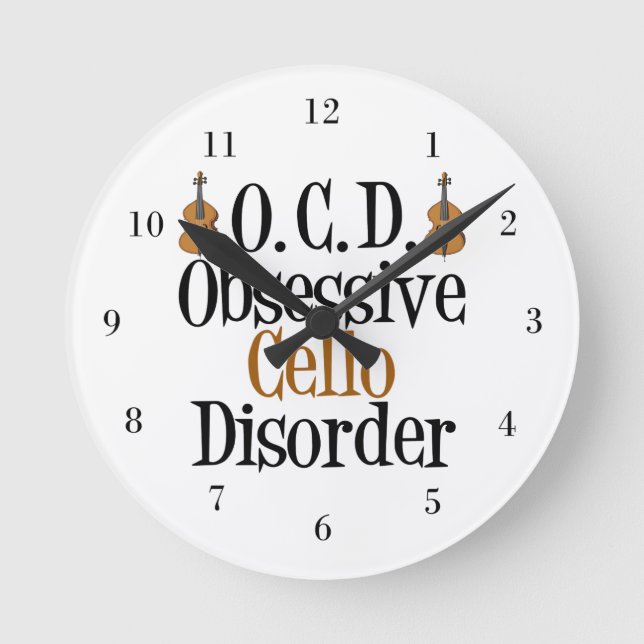 Funny Cello Round Clock (Front)