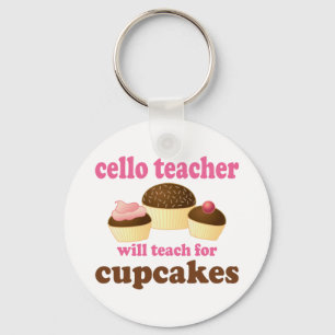 Funny Cello Teacher Keychain